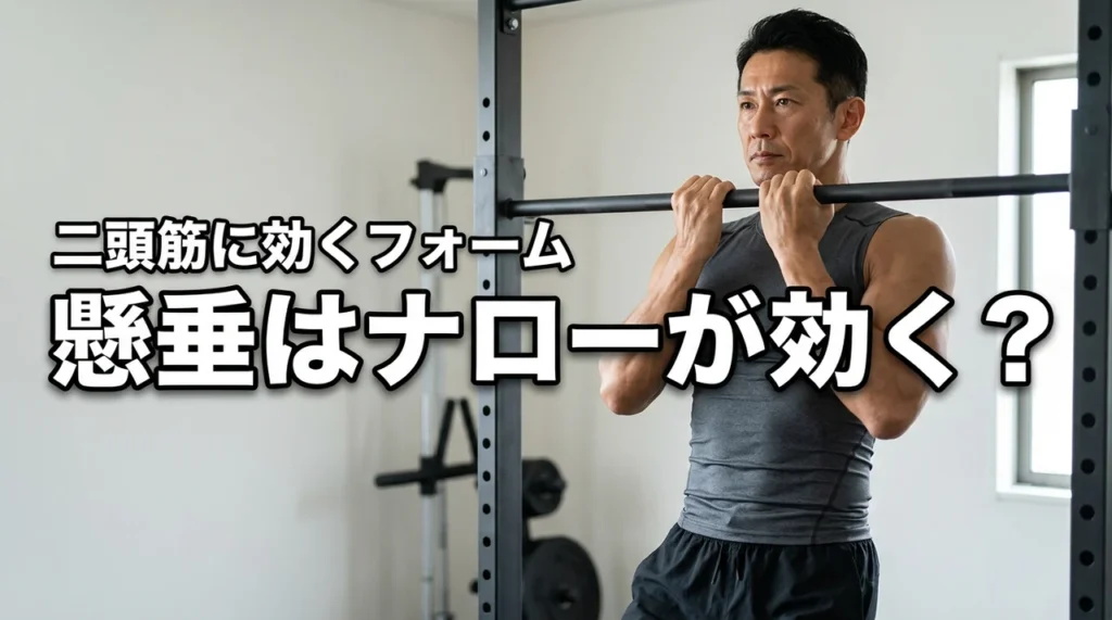 懸垂はナローの方が効く？ワイドとの違いや上腕二頭筋を鍛えるフォームを紹介