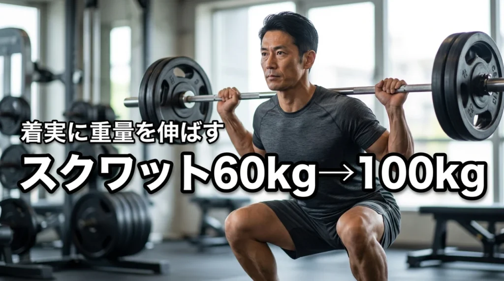 スクワット60kgがきつい状態から100kgへ！着実に重量を伸ばす攻略ガイド