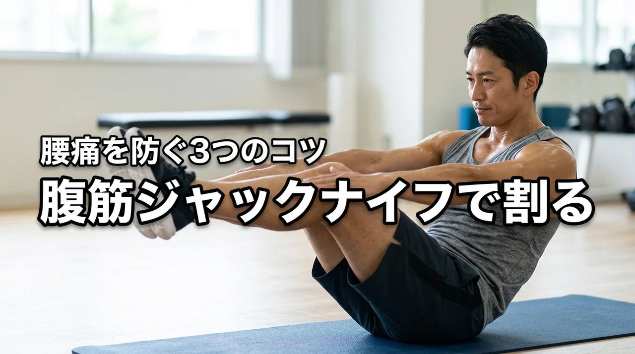 腹筋ジャックナイフで腹筋を割る！3つの正しいフォームと腰を痛めない重要ポイント