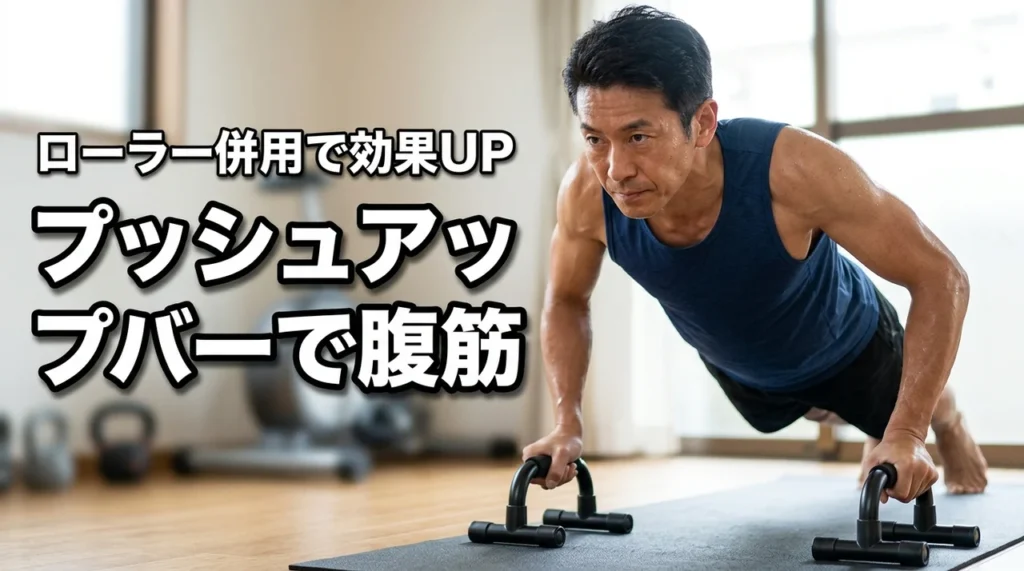 プッシュアップバーは腹筋に効く？腹筋ローラーとの併用方法や正しい選び方を伝授