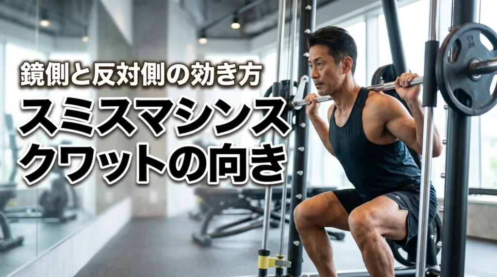 スミスマシンスクワット向きで迷う方へ！鏡側と反対側で効き方はどう変わる？