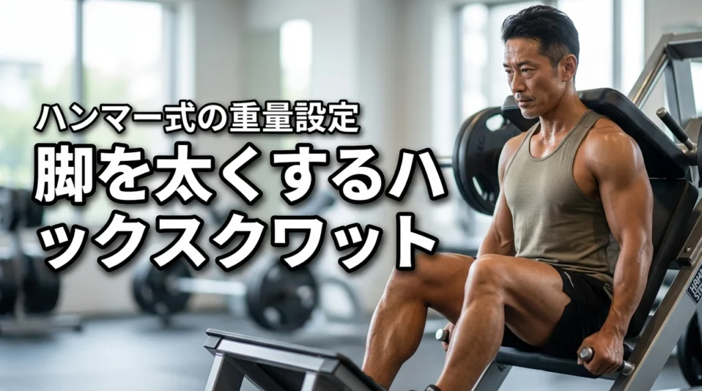 ハンマーストレングスのハックスクワットで脚を太く！正しい重量設定と効果を伝授