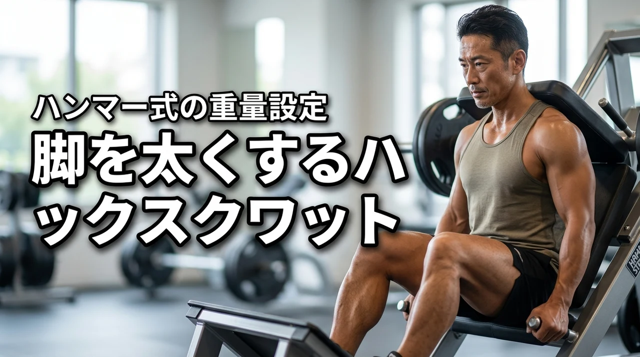 ハンマーストレングスのハックスクワットで脚を太く！正しい重量設定と効果を伝授