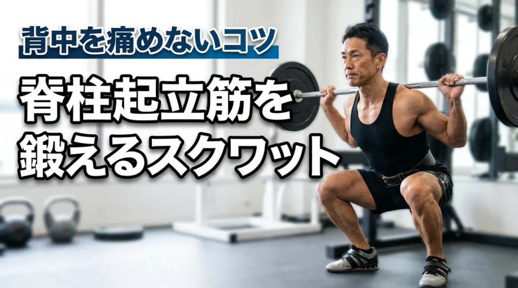 スクワットで脊柱起立筋は鍛えられる？背中を痛めないフォームとベルトのコツを解説