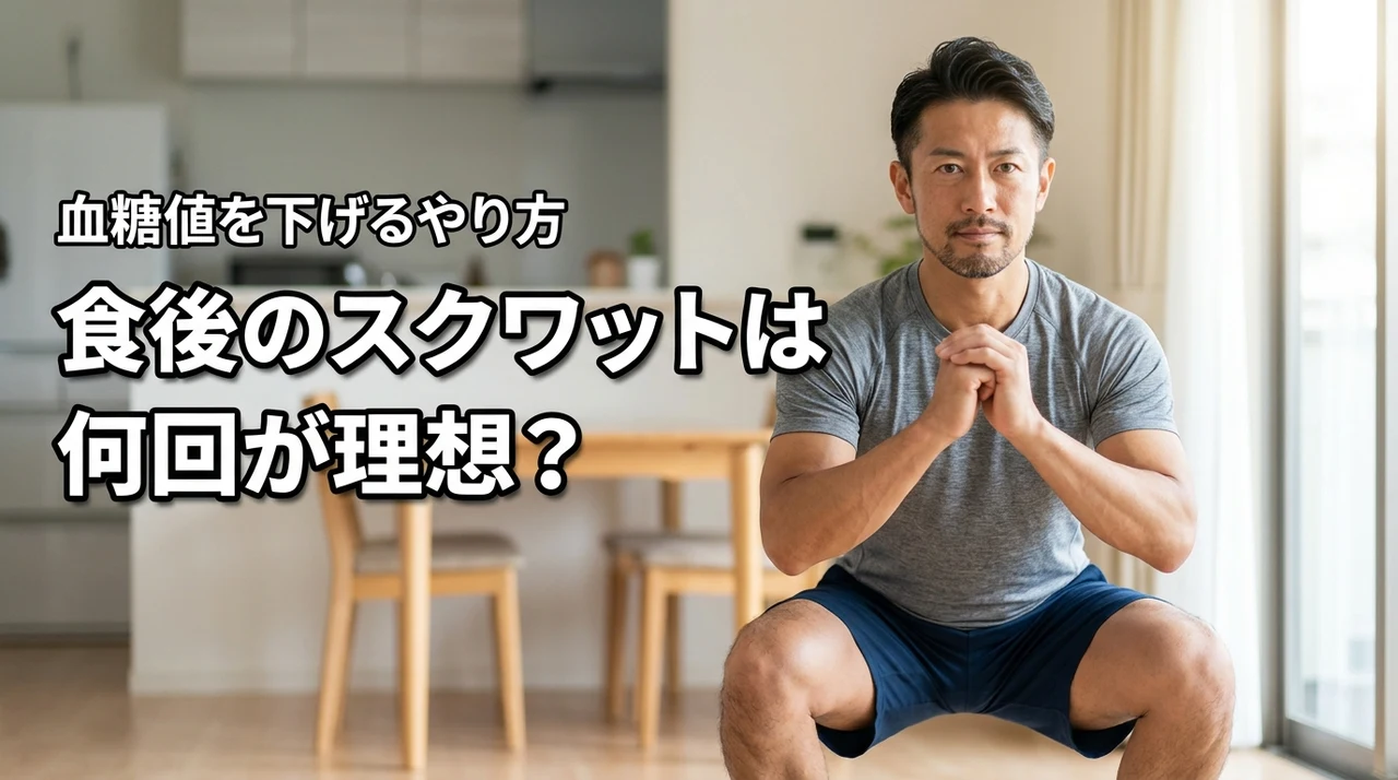 食後のスクワットは何回が理想?4つのメリットと血糖値を下げる正しいやり方