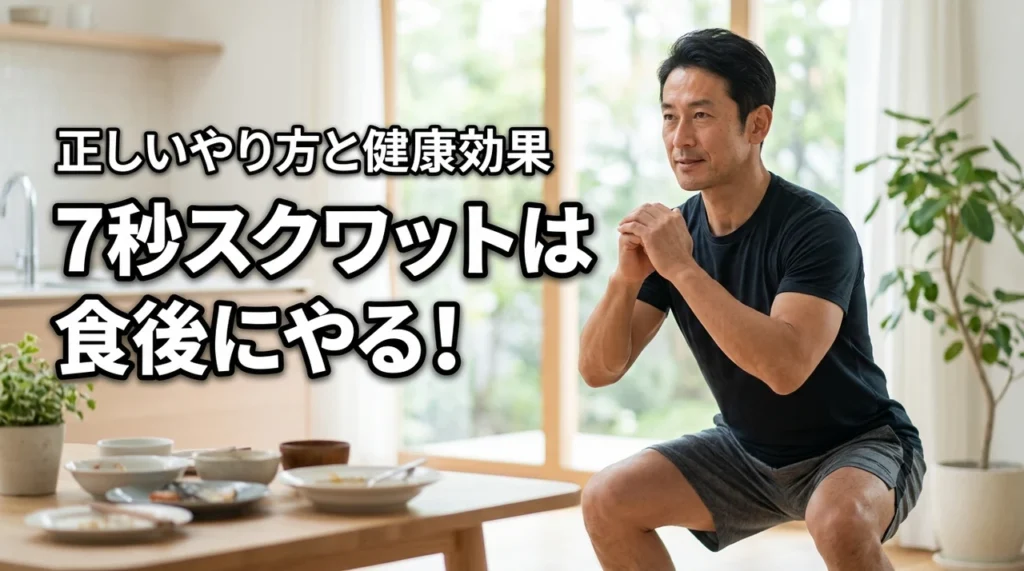 食後が最適！7秒スクワットをいつやるか迷う方必見の正しいやり方と健康効果
