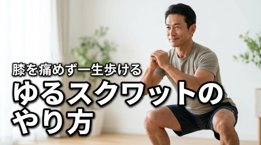 膝が痛いけど運動したい方へ！ゆるスクワットのやり方と一生歩ける体作りの秘訣