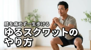 膝が痛いけど運動したい方へ！ゆるスクワットのやり方と一生歩ける体作りの秘訣