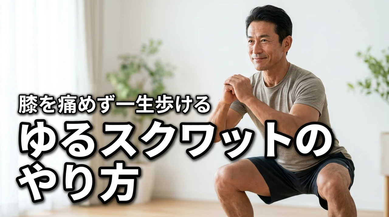 膝が痛いけど運動したい方へ!ゆるスクワットのやり方と一生歩ける体作りの秘訣