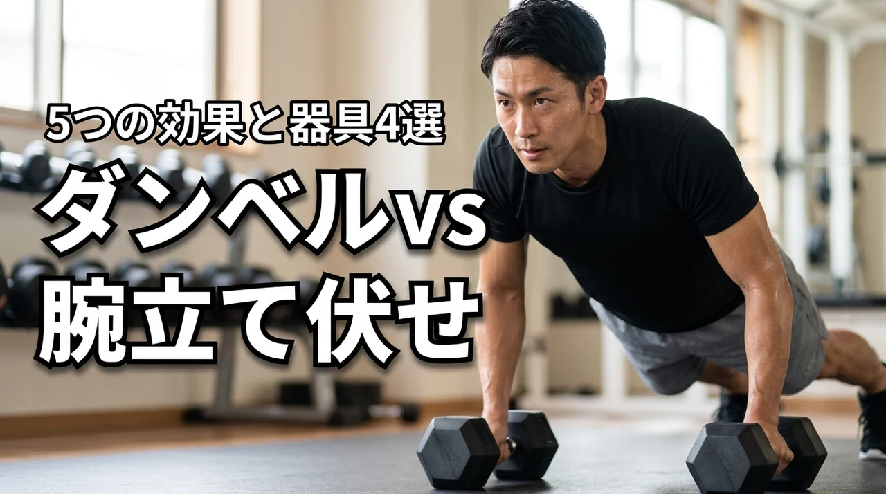 ダンベルと腕立て伏せはどっちが効果的?5つのメリットとおすすめ器具4選