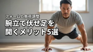 腕立て伏せで足を開く5つのメリット!正しい基本フォームと負荷調整のコツを解説