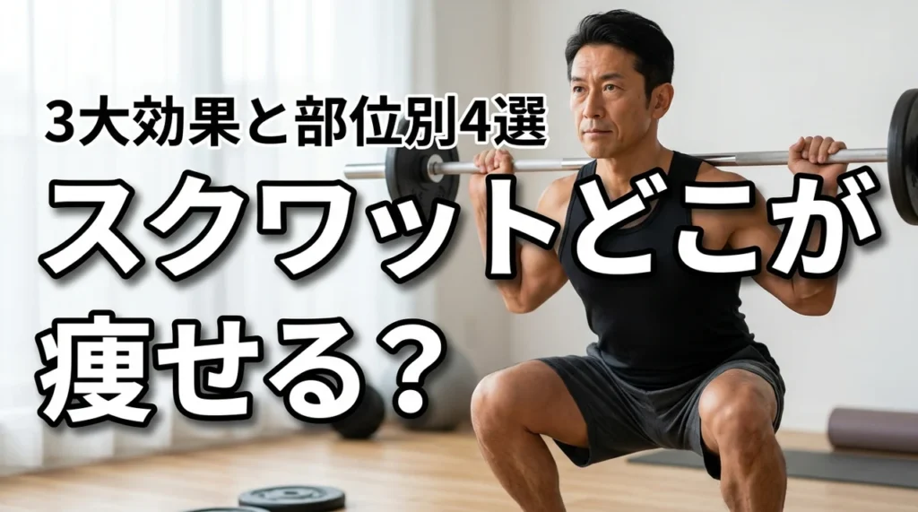 スクワットはどこが痩せる？3つのダイエット効果と部位別メニュー4選