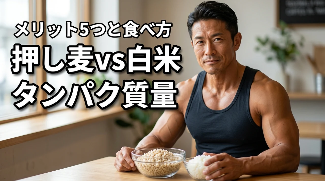 押し麦のタンパク質量は?白米と比較したメリット5つと効果的な食べ方を紹介(記事のアイキャッチ画像)