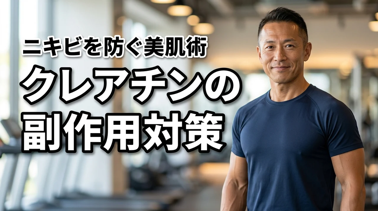 クレアチンの副作用であるニキビを防ぐ正解は？筋肉と美肌を両立するスキンケア術（記事のアイキャッチ画像）