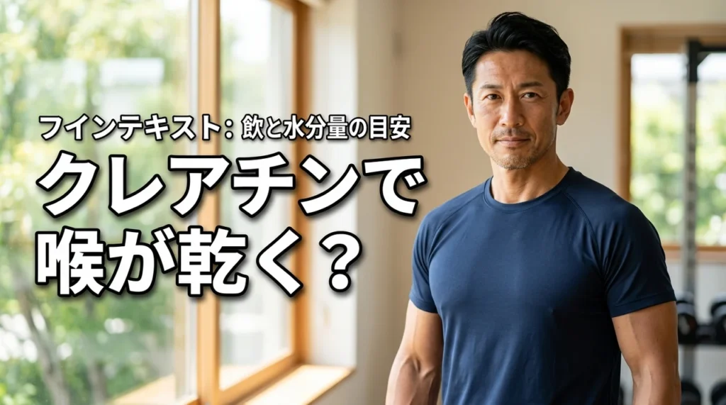 クレアチンで喉乾くのは異常？適切な水分補給量と不快感を解消する飲み方（記事のアイキャッチ画像）