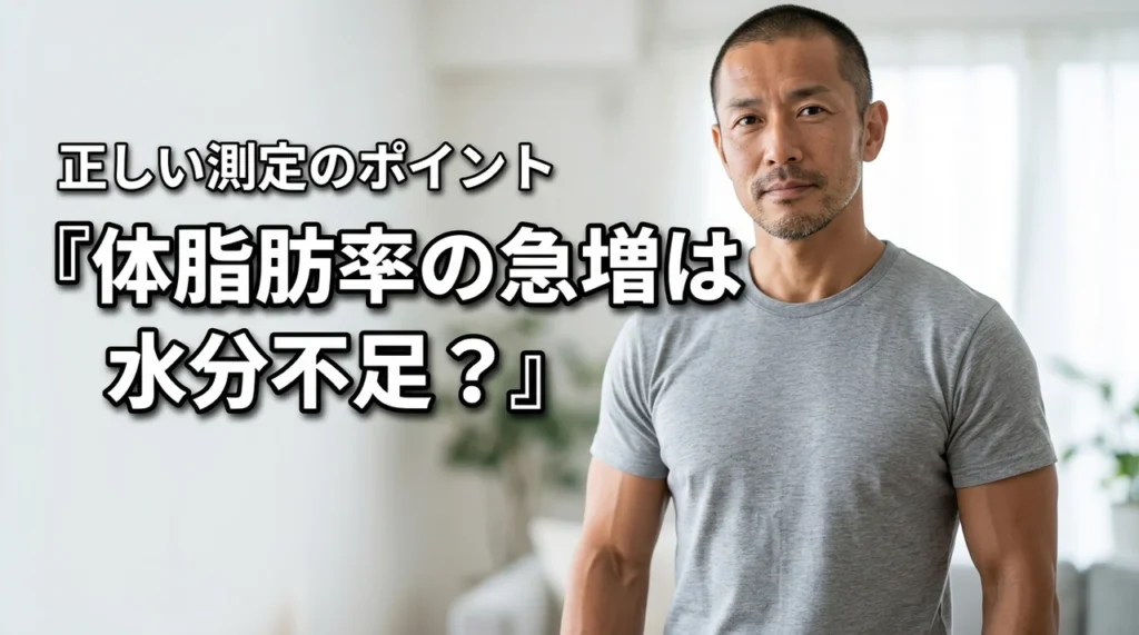 体脂肪率が急に増えたのは水分不足のせい？誤差の仕組みと正しい測定のコツ（記事のアイキャッチ画像）