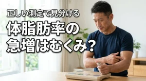 体脂肪率が急に増えたのはむくみのせい?太ったか見分ける正しい測定法を紹介(記事のアイキャッチ画像)