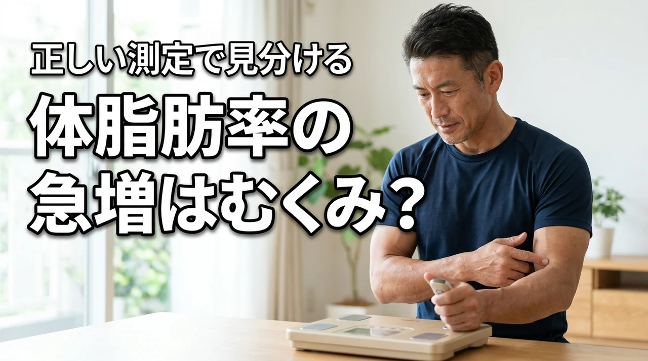 体脂肪率が急に増えたのはむくみのせい?太ったか見分ける正しい測定法を紹介(記事のアイキャッチ画像)
