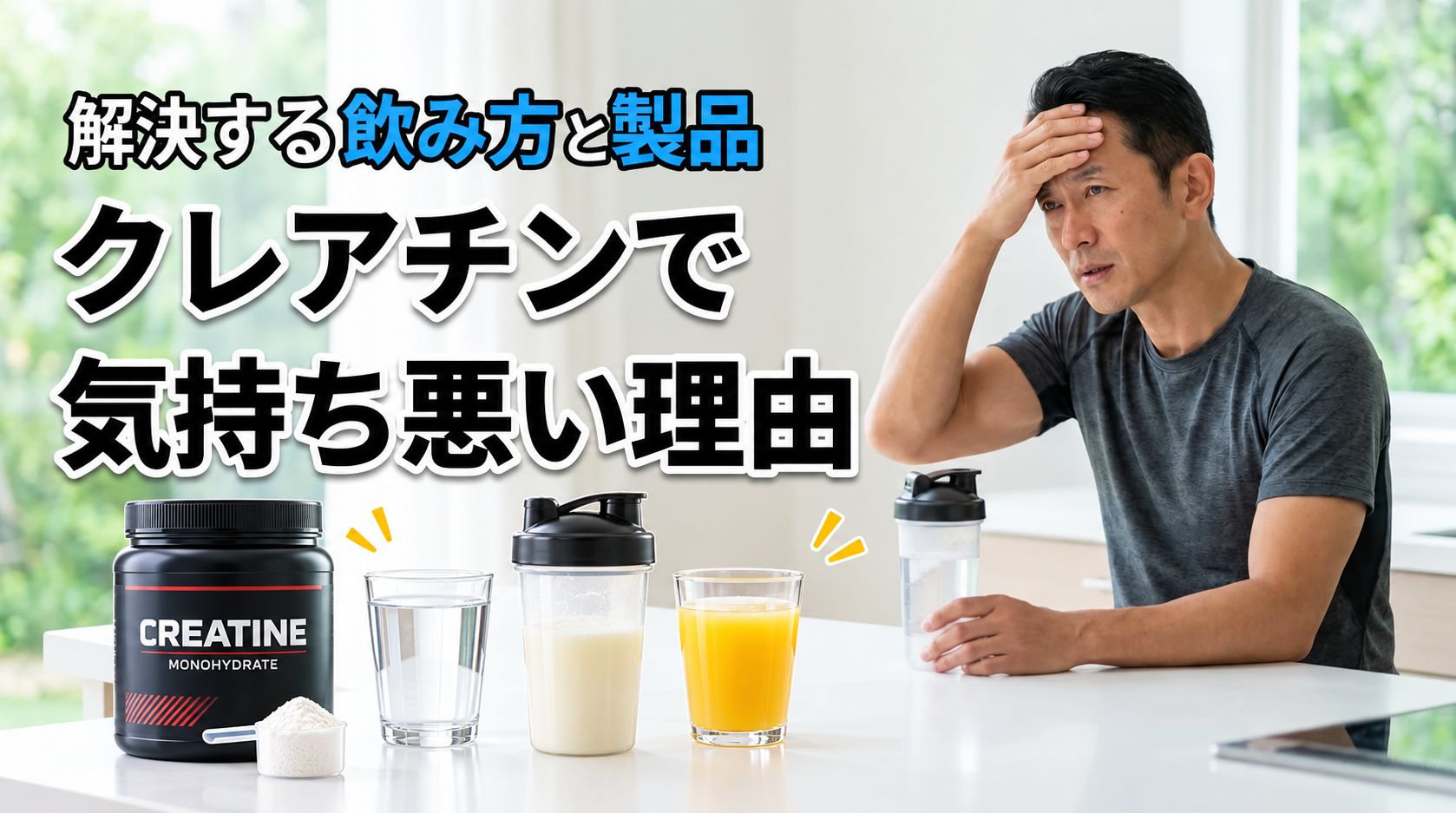 クレアチンで気持ち悪くなる3つの理由とは?吐き気を防ぐ効果的な飲み方を伝授